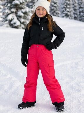 Columbia Omni-Shield Youth Pink Snow Ski Pants Cargo Waterproof | Youth 10/12
